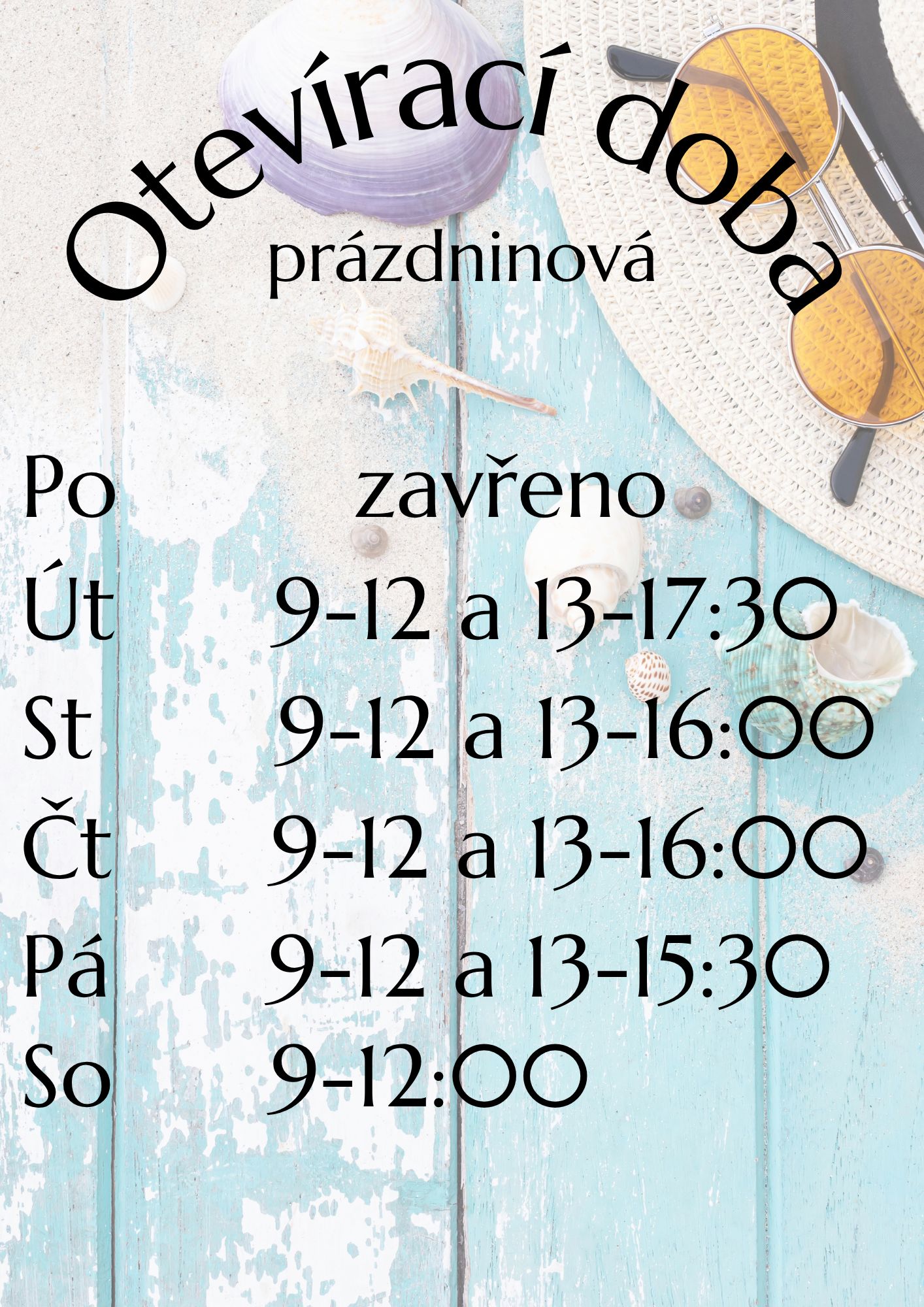 Otevírací doba prázdninová